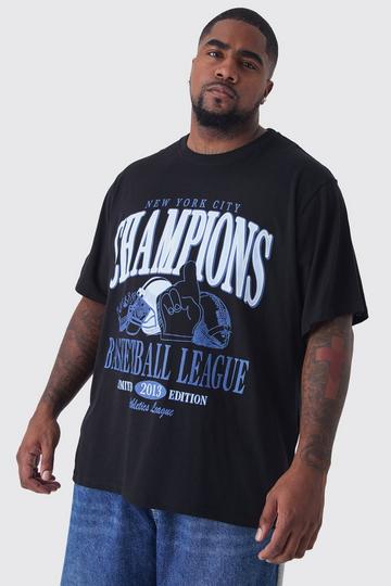 Plus Basketball League Print T-shirt in Black black