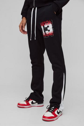 Slim Fit Grafitti 13 Varsity Joggingbroek Met Gusset black