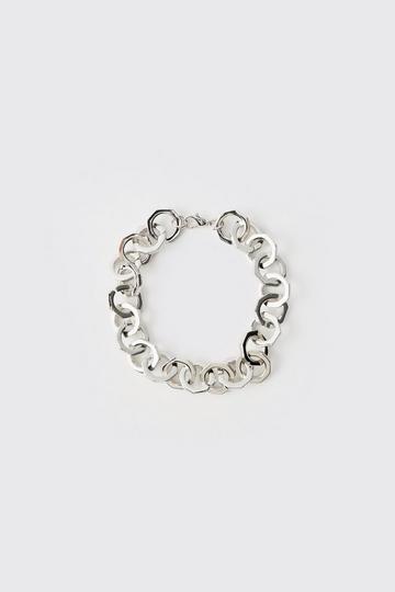 Chunky Metal Bracelet In Silver silver