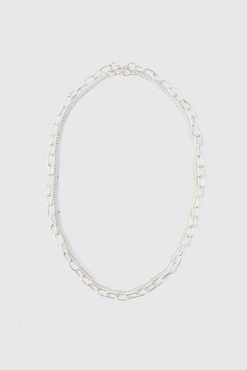 Silver Layered Rope Necklace