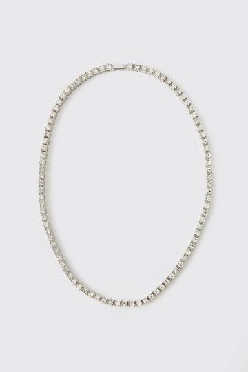 Zilveren Iced Out Tennis Schakel Ketting silver