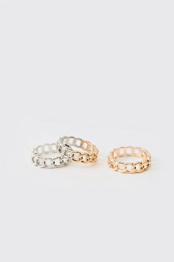 Silver 3 Pack Mixed Rings