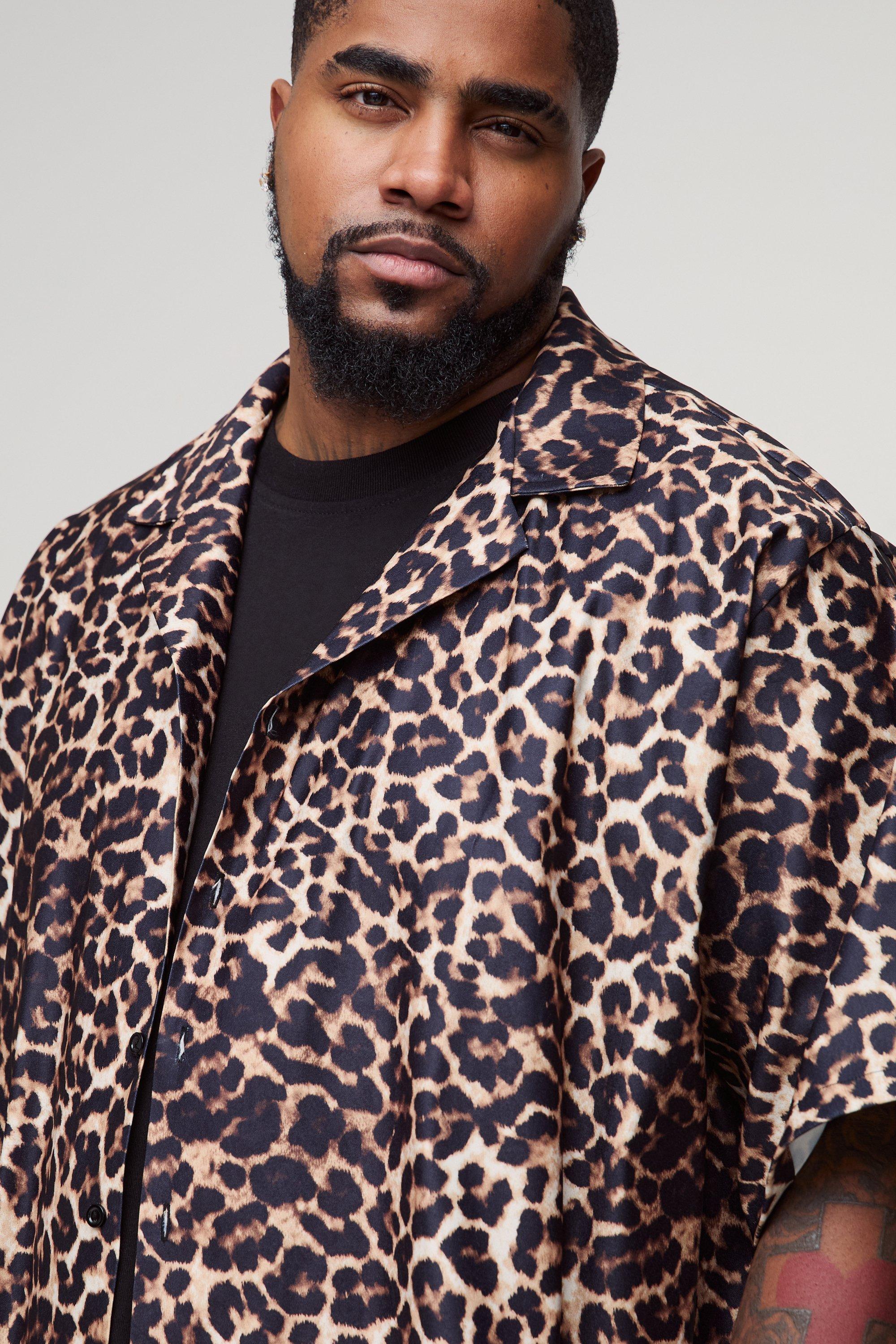 Plus Oversized Leopard Print Shirt