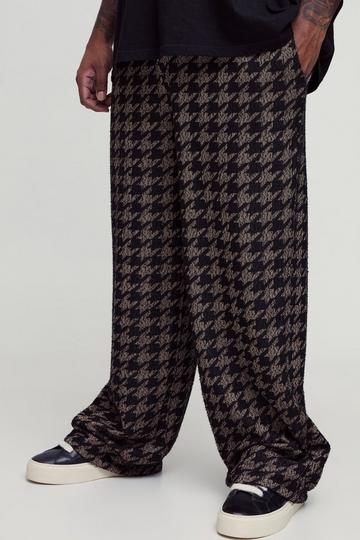 Plus Dogtooth Boucle Relaxed Trousers charcoal