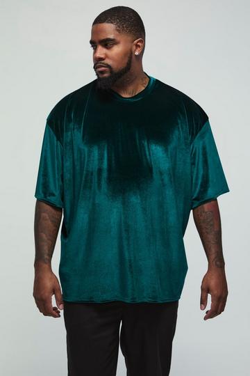 Plus Oversized Velvet T-Shirt forest