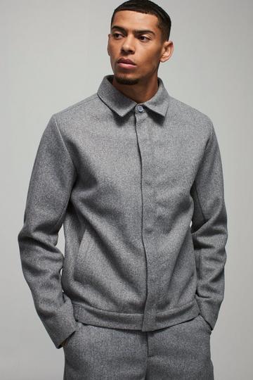 Regular Fit Boucle Harrington grey