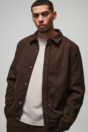 Regular Fit Boucle Harrington chocolate