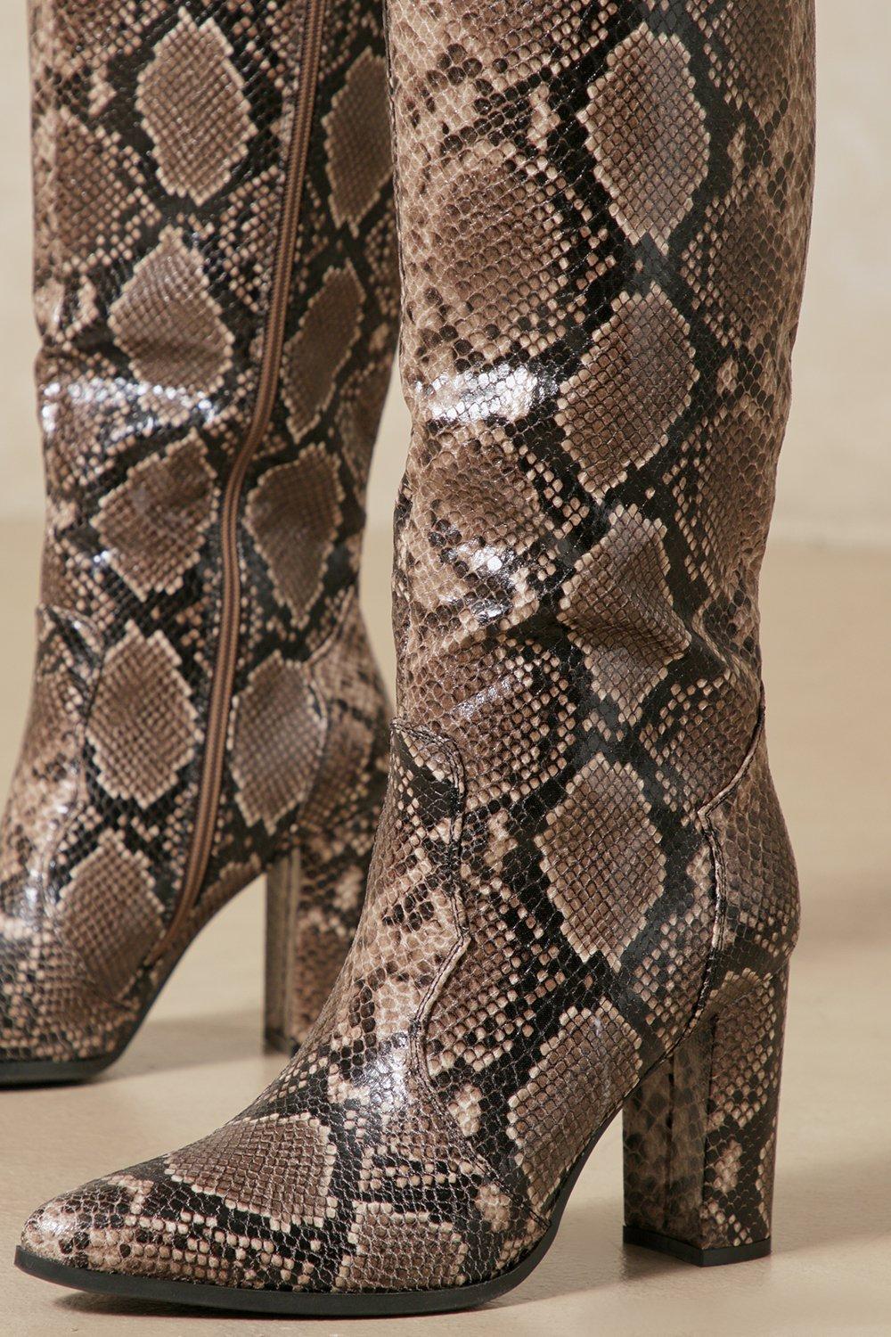 Boohoo snake 2025 print boots