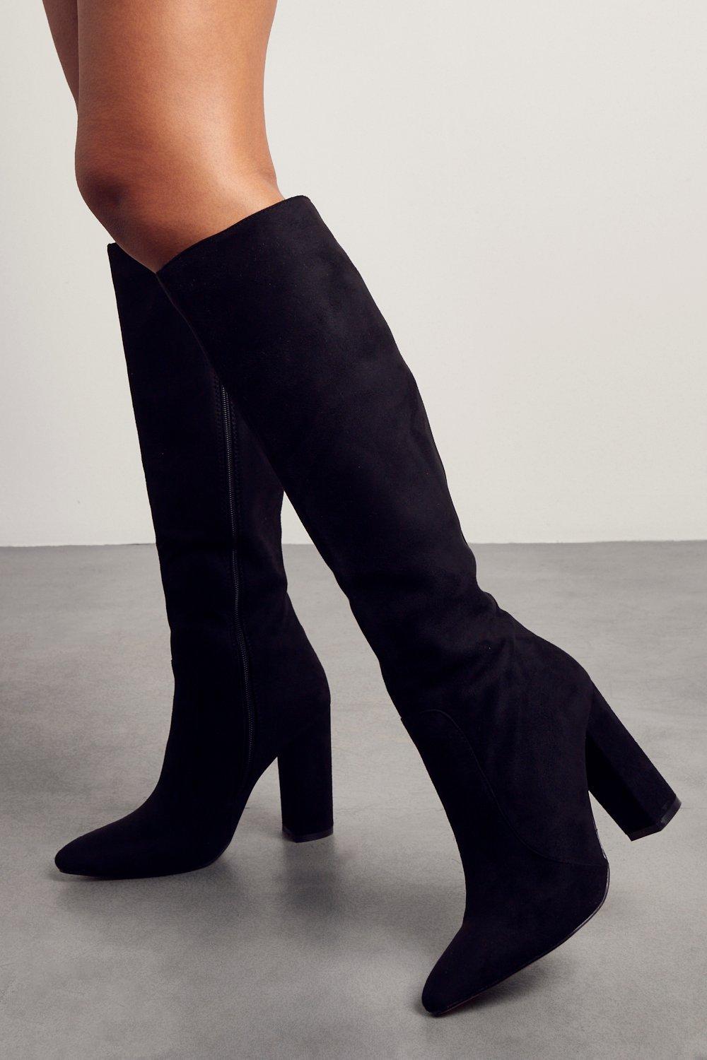 Faux suede hot sale heeled boots