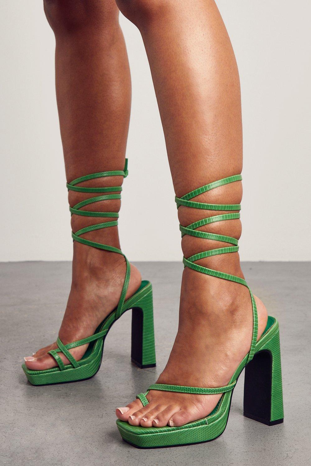 Snakeskin cheap platform heels