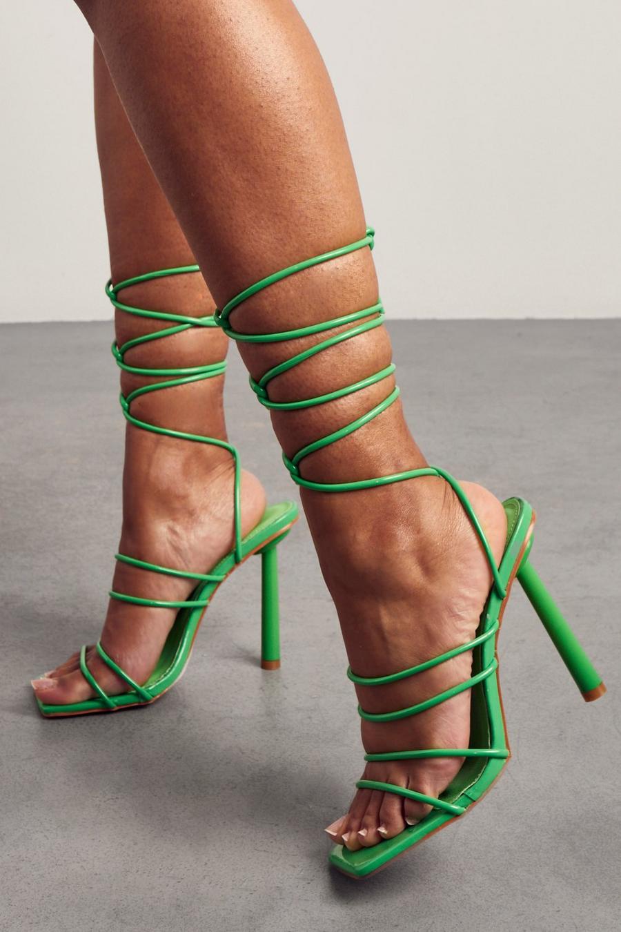 Green Super Skinny Strappy Heel image number 1
