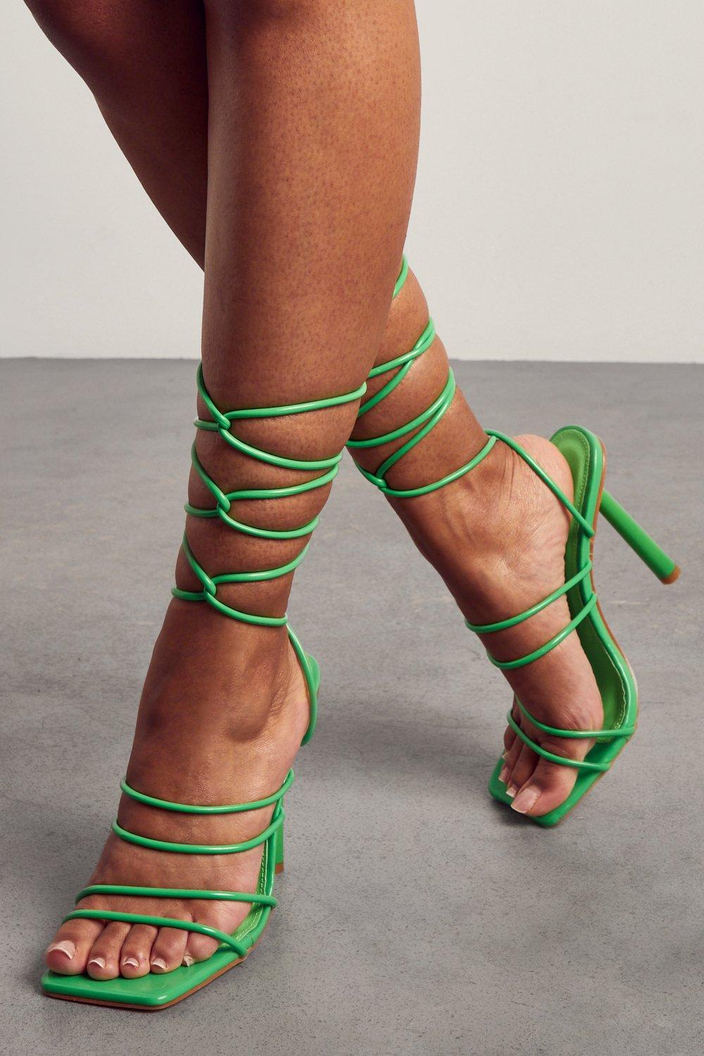 Skinny strappy hot sale heels