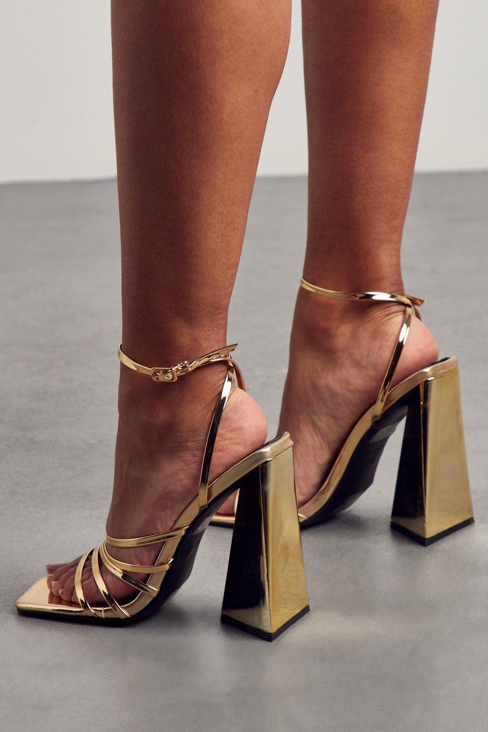 Gold 2025 heels boohoo