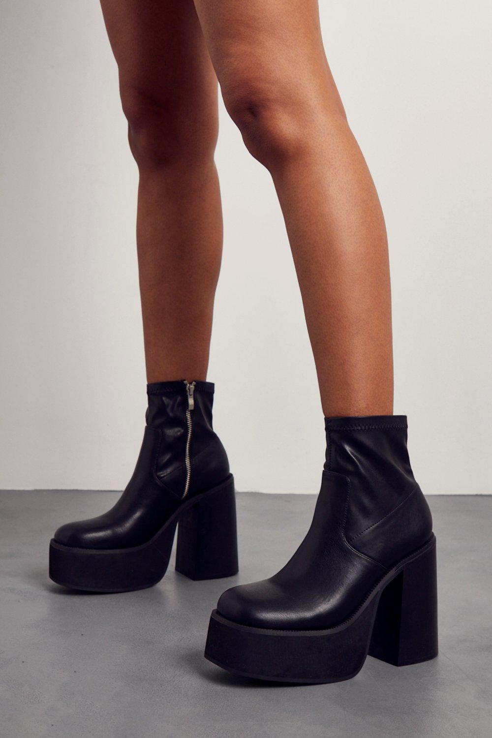 Boohoo black ankle outlet boots