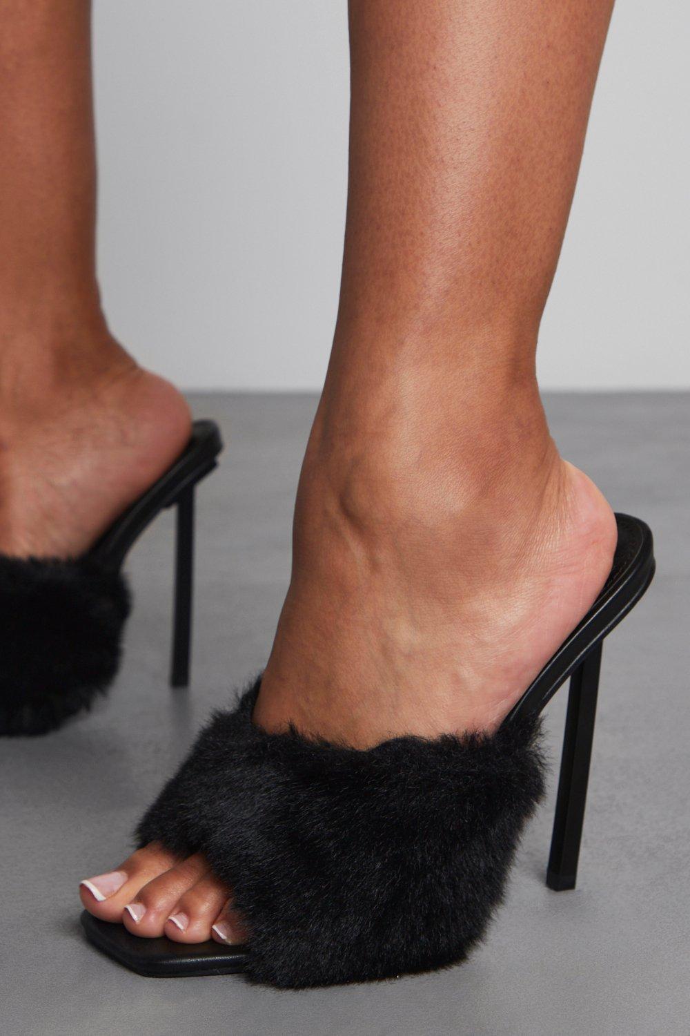 Womens mules 2024 with fur