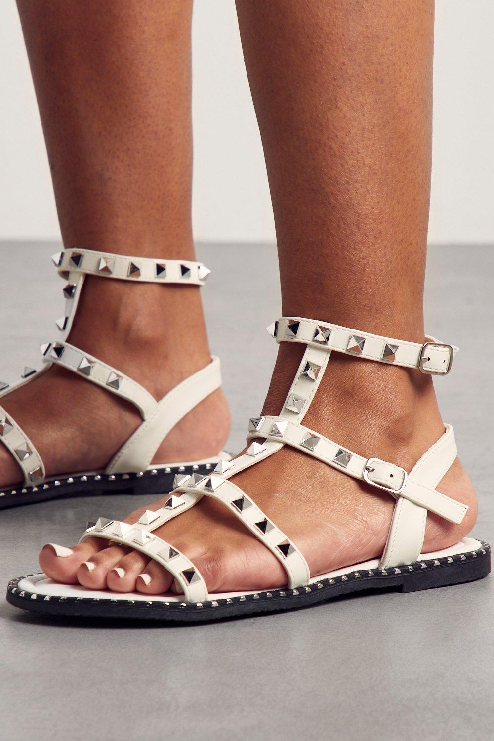 Studded on sale strappy flats