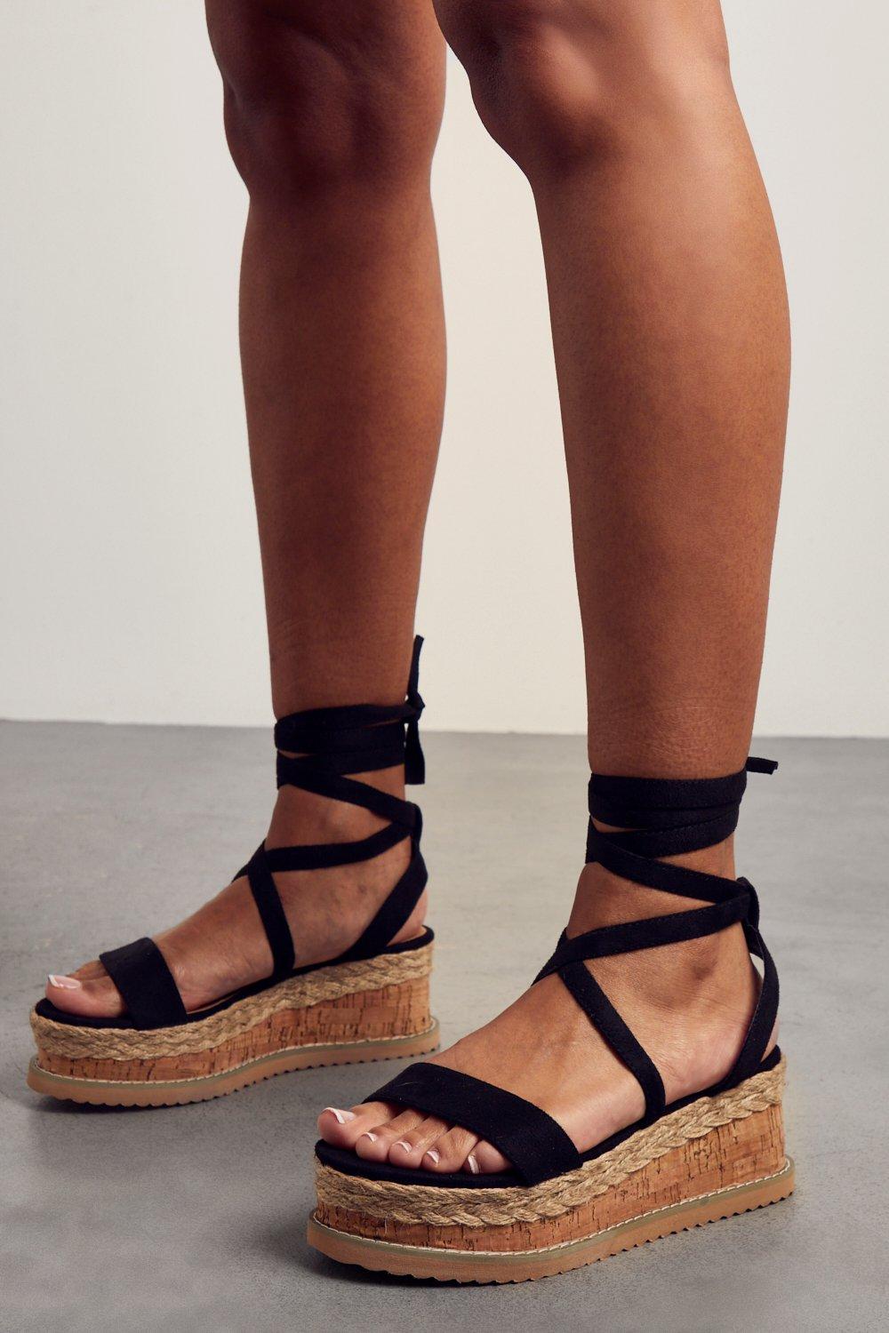 Lace up platform store sandal