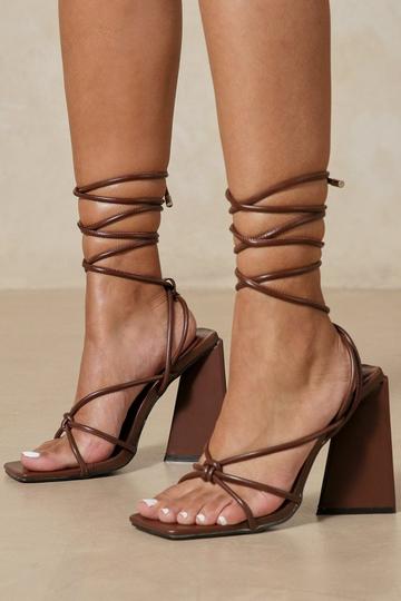 Statement Strappy Heels chocolate