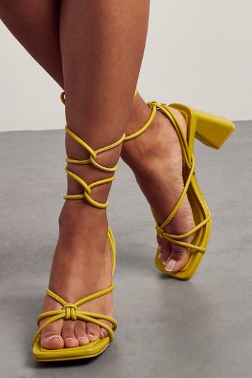 Block Heel Strappy Mid Heels lime