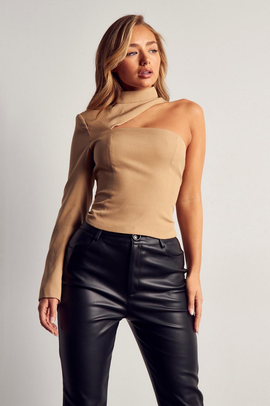 Stone Premium One Shoulder Cut Out Top image number 1