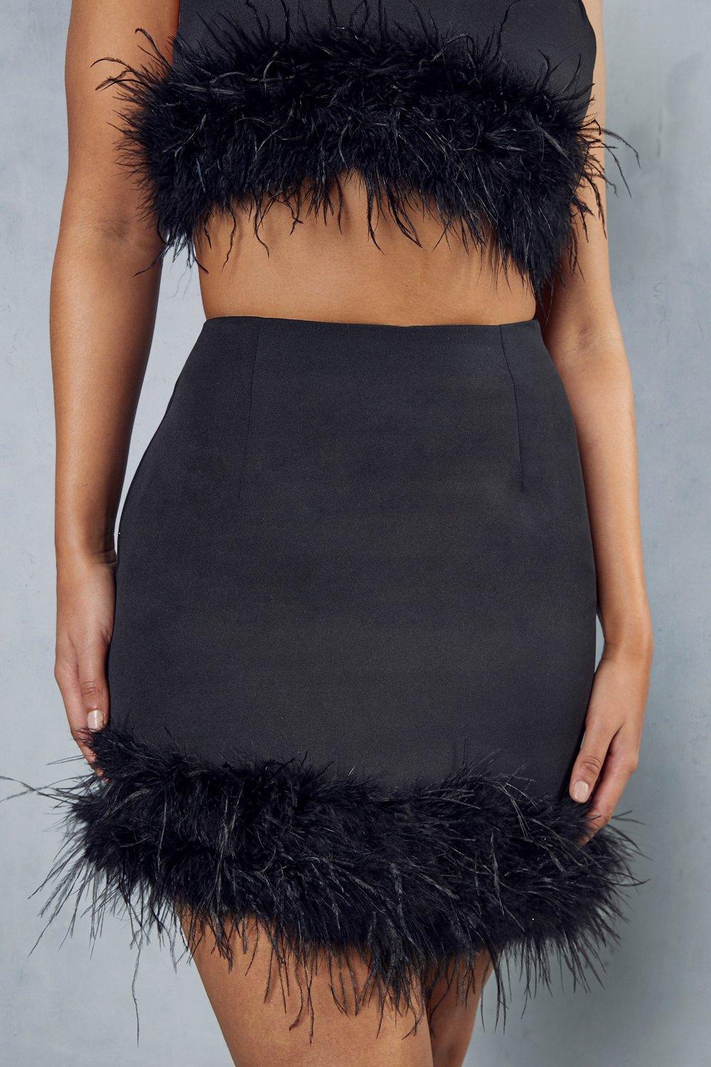 Feather shop skirt boohoo