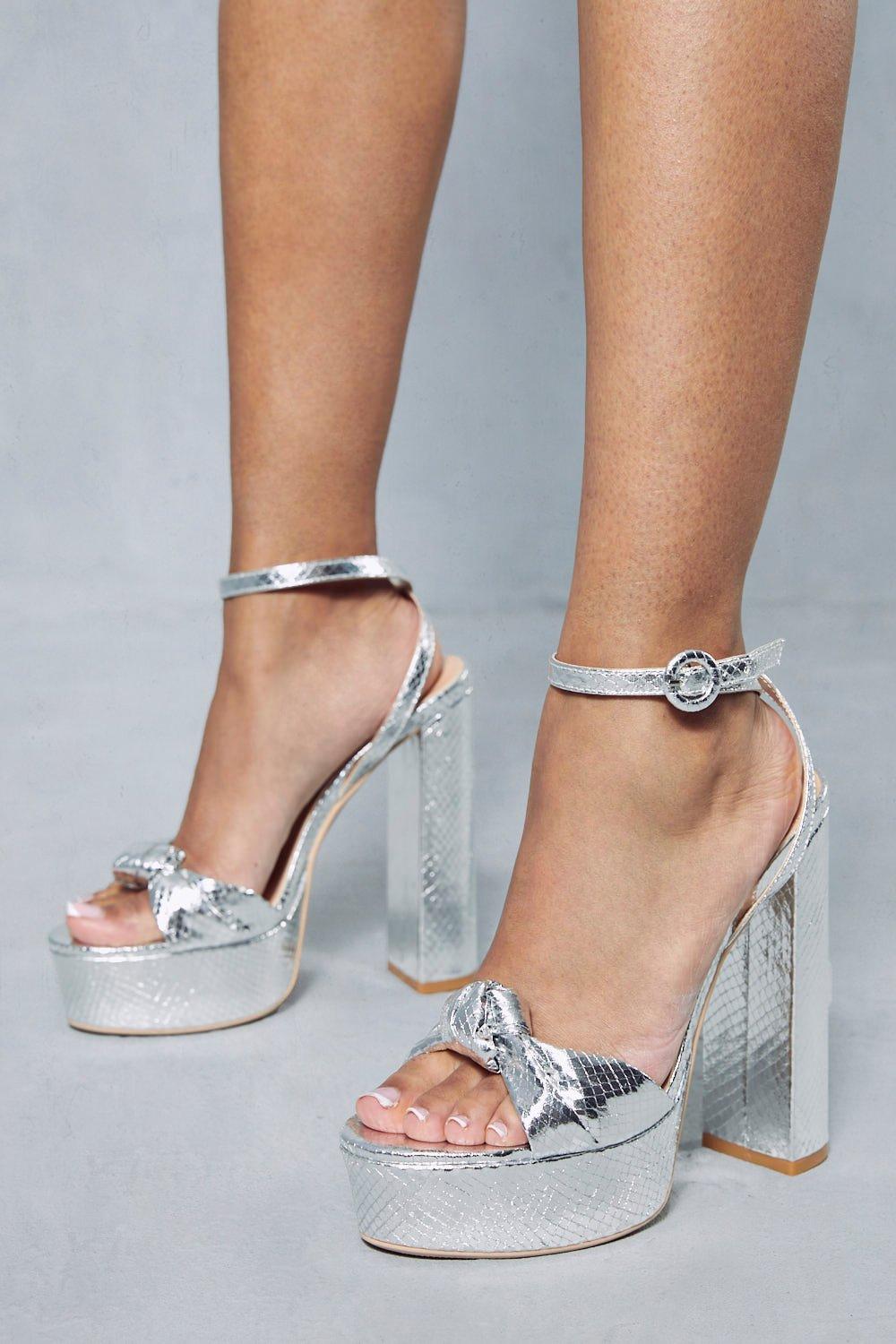 Silver hot sale platform sandals