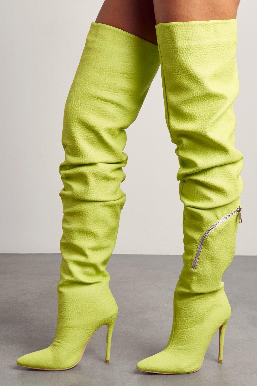 Yellow over best sale knee boots