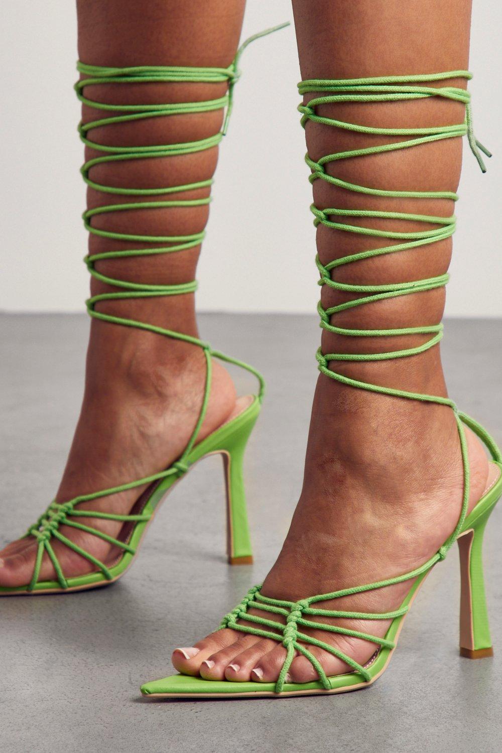 Lime lace outlet up heels