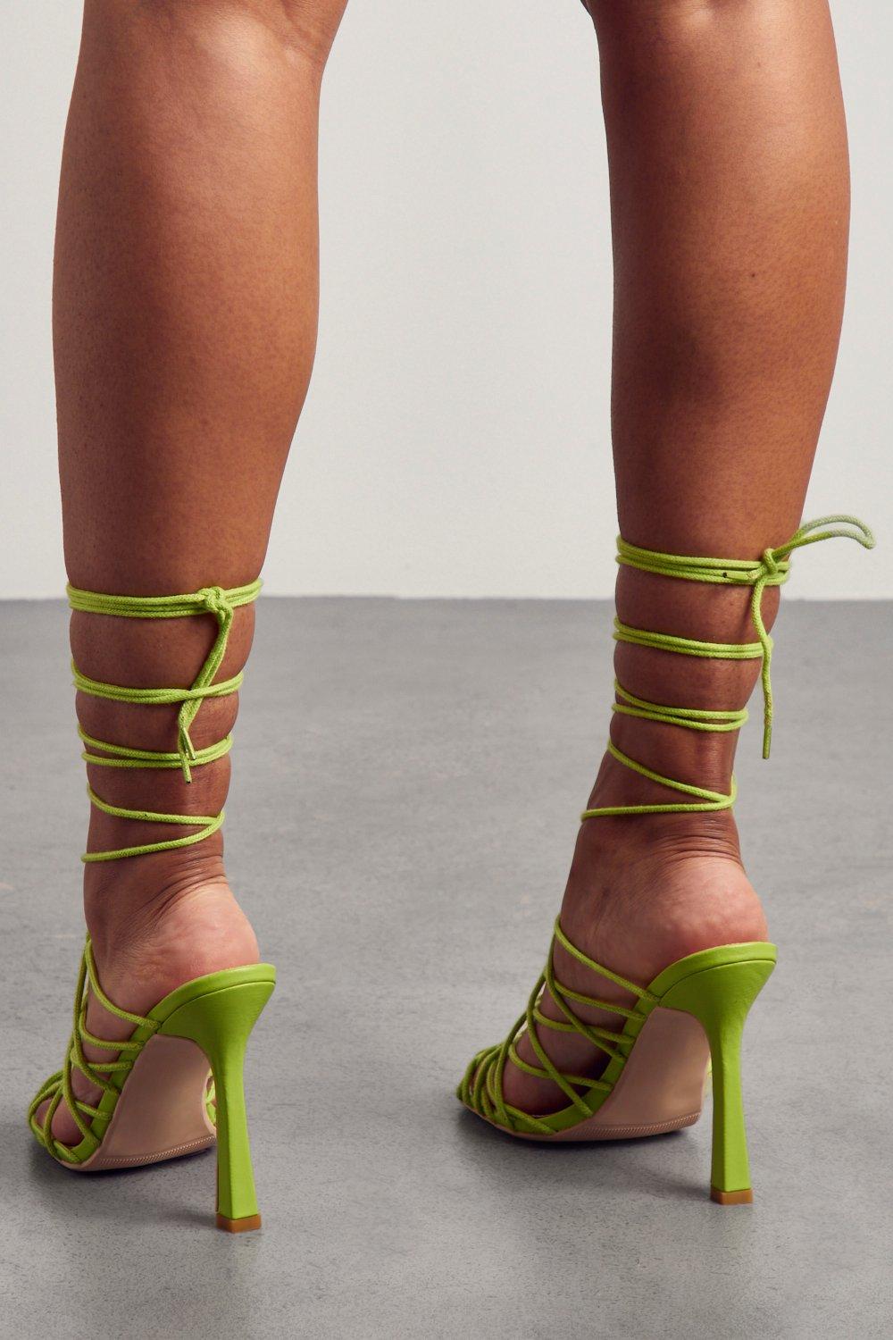 Caged strappy heels sale