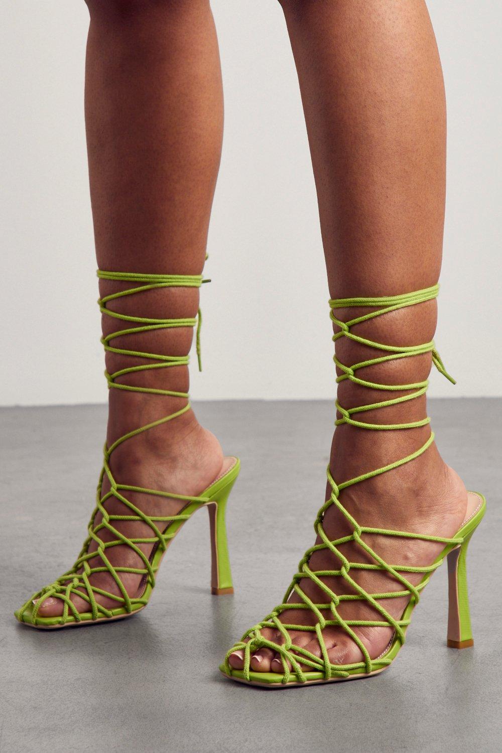 Caged strappy heels sale