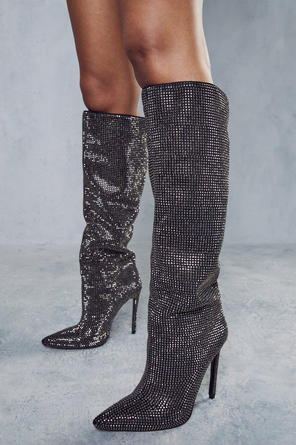 Diamante boots outlet uk