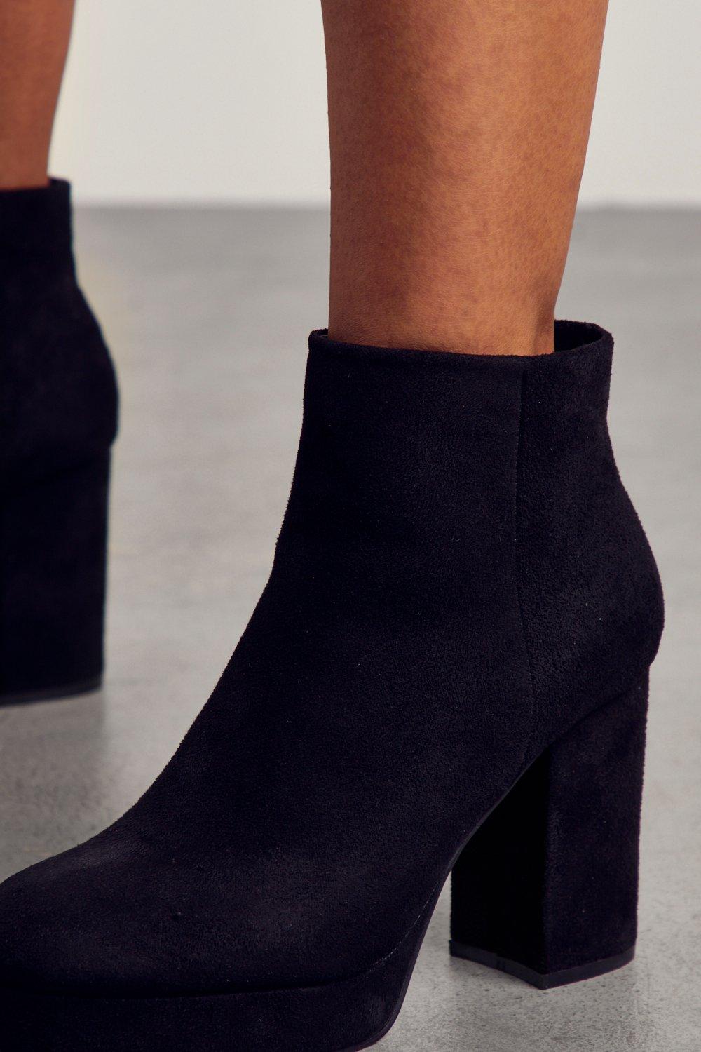 Faux suede hotsell platform ankle boots