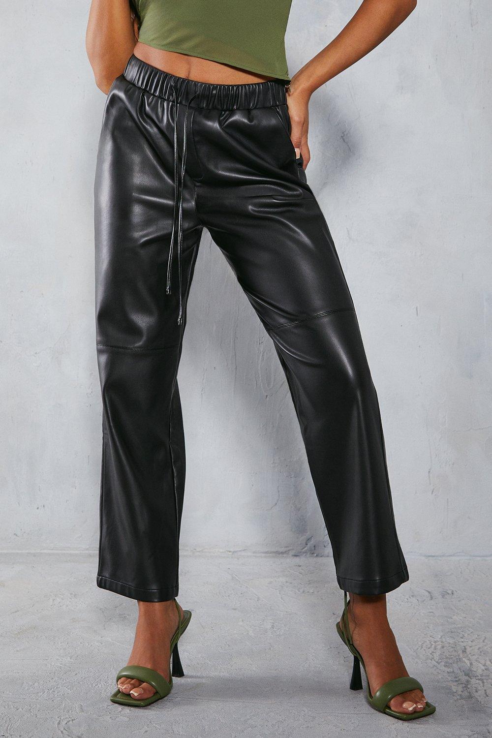 Boohoo best sale leather joggers