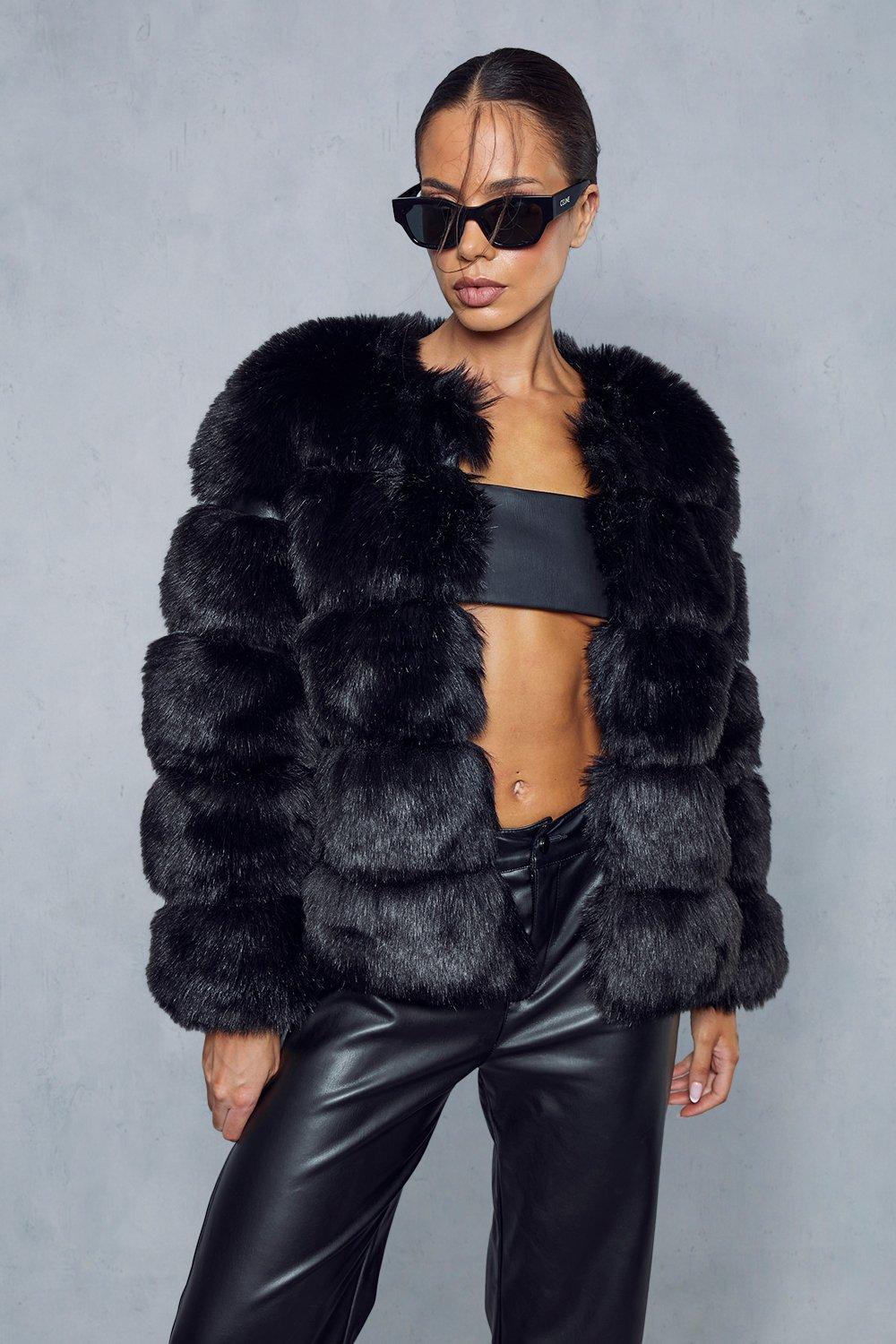 Panelled fur sale jacket