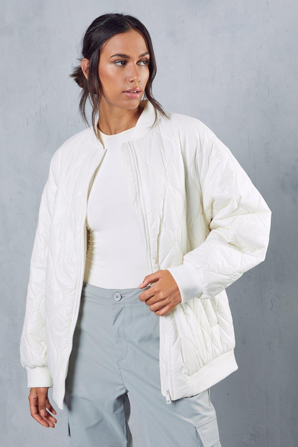 Misspap Quilted Oversized Bomber Jacket | Boohoo UK