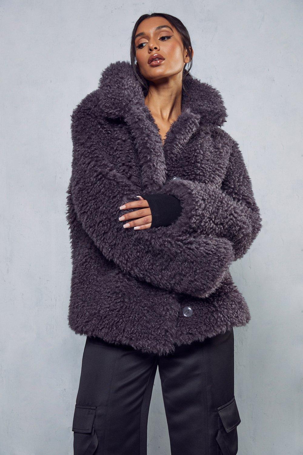 Boohoo shaggy outlet faux fur coat