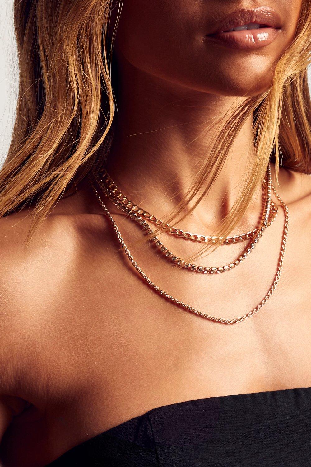 Diamante chunky chain deals necklace