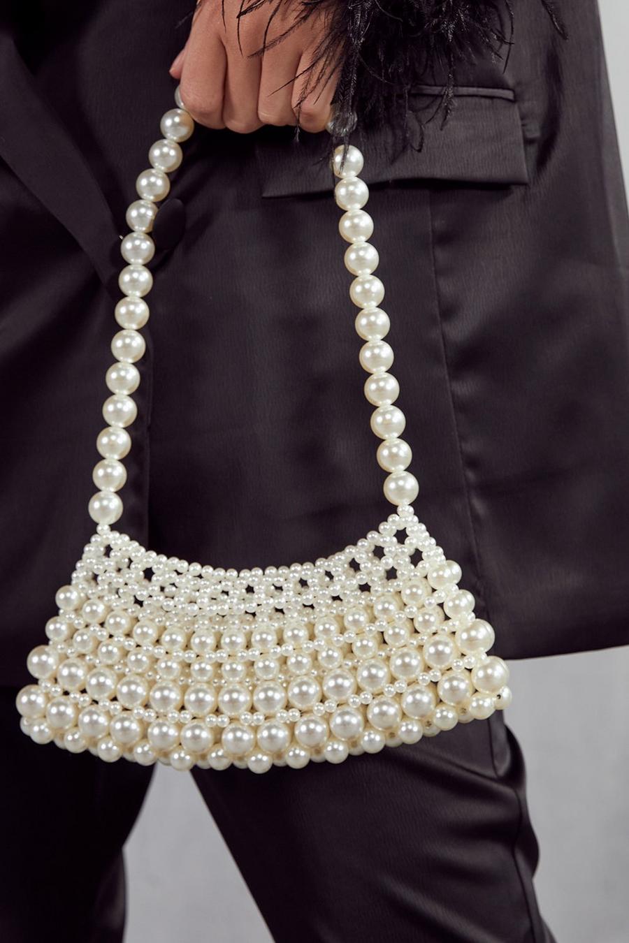 Cream white Pearl Shoulder Bag