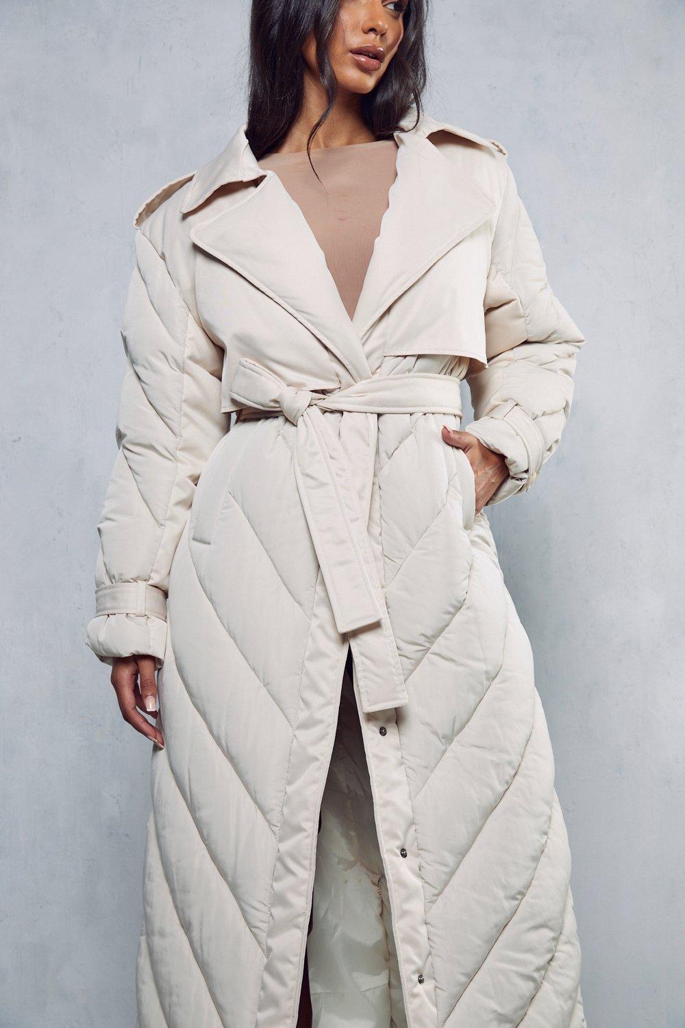 Quilted trench on sale