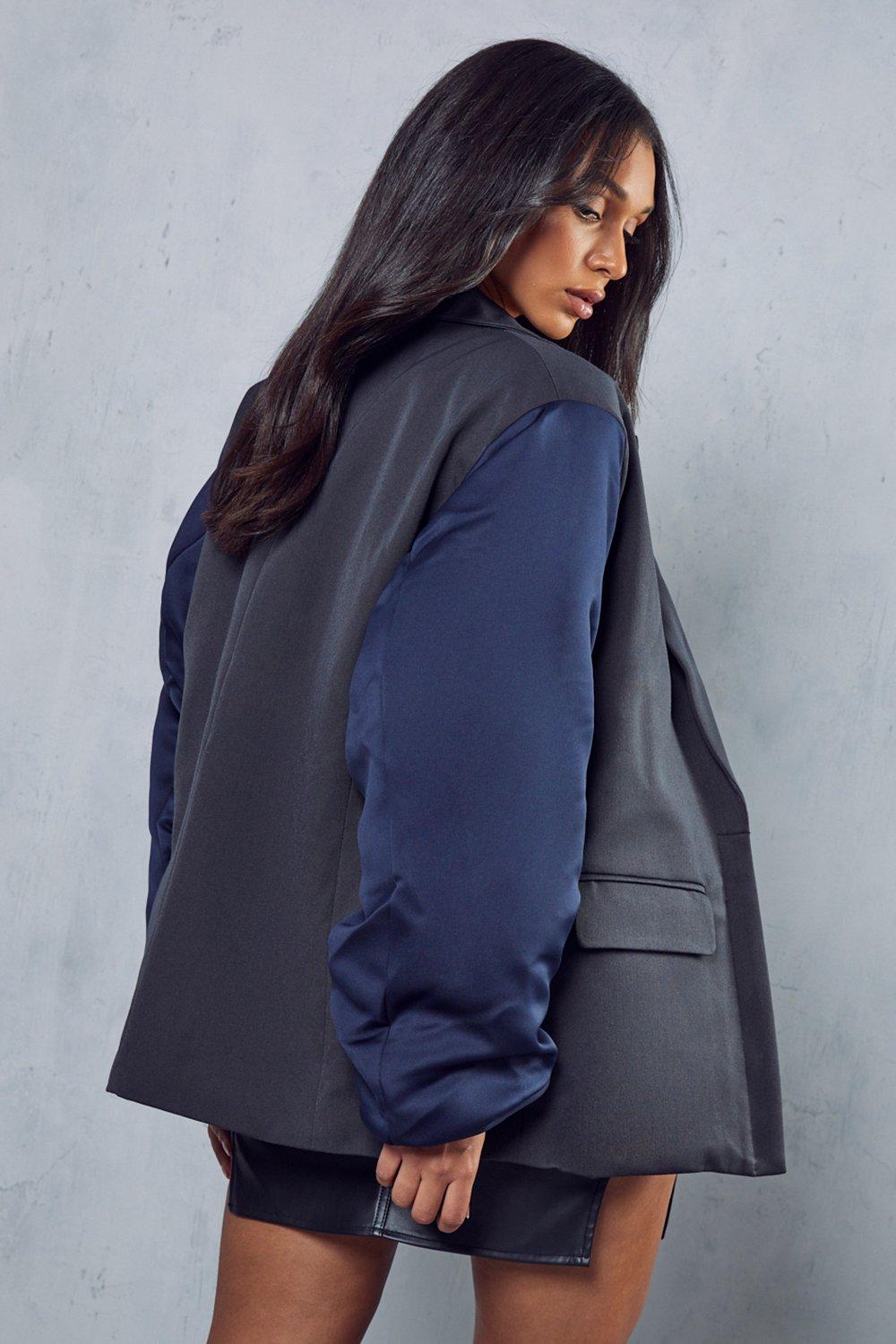 Ruched Sleeve Oversized Jacket boohoo UK