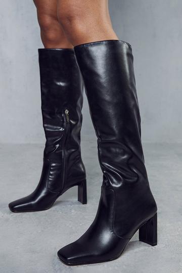 Slim Heel Knee High Boots black