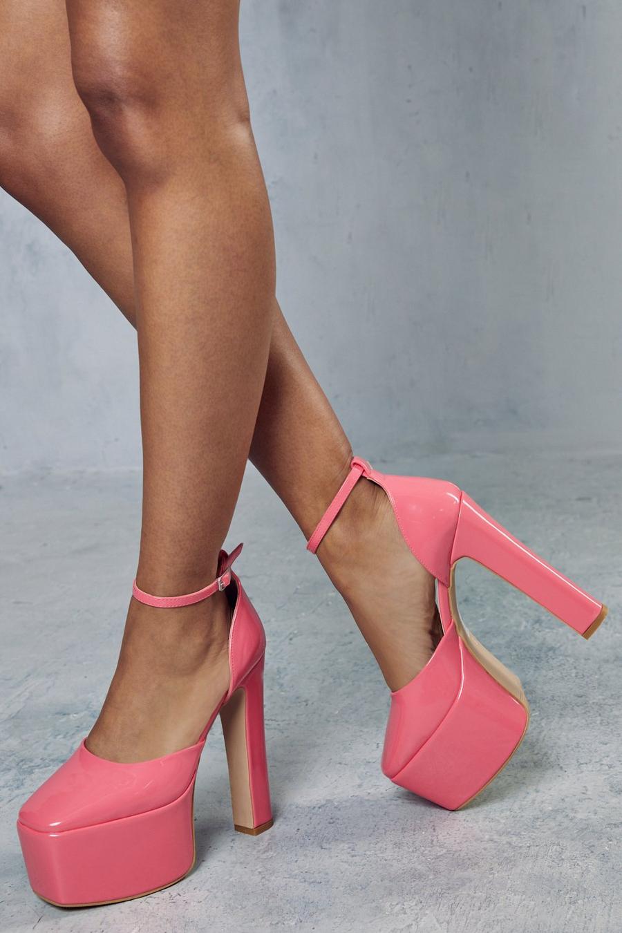 Pink High Shine Extreme Platform Heels  image number 1