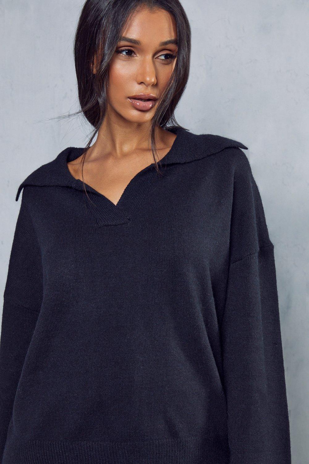 v neck collared jumper