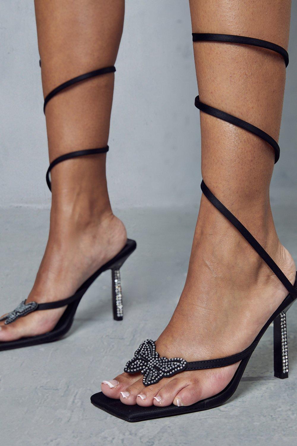 Butterfly wrap sale heels