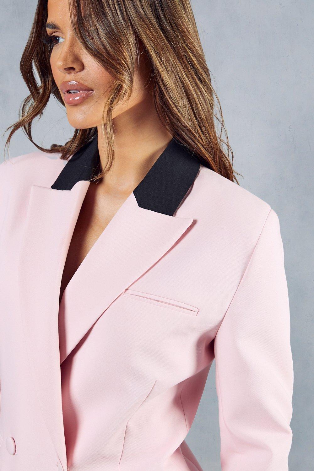 Pink Collared Blazer - Women's Blazers - Button-Up Blazer - Lulus