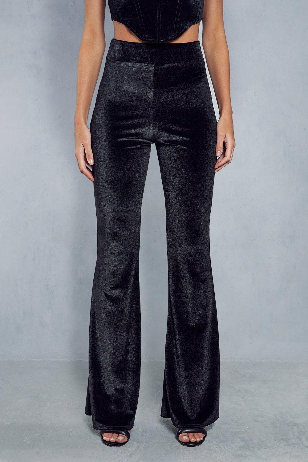 Black velvet store high waisted pants