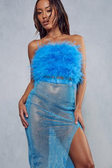 Extreme Feather Bandeau Top blue