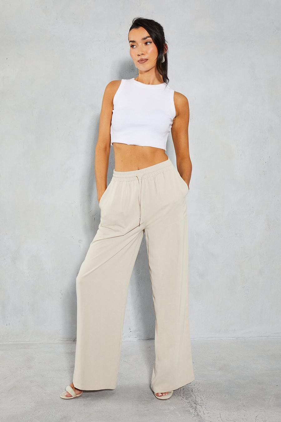 Stone Pocket Detail Wide Leg Trousers image number 1