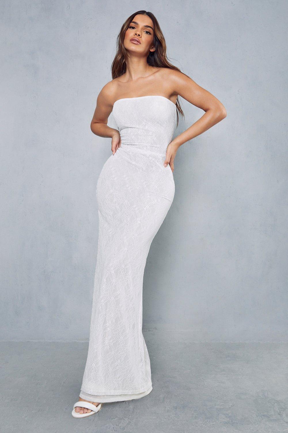 White lace best sale overlay maxi dress