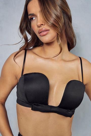 Bow Detail Cupped Plunge Bralet black